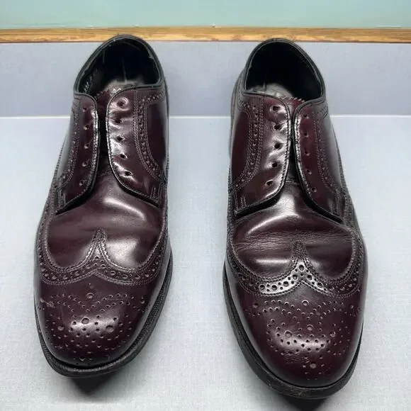 Men's Florsheim Imperial Kenmoor Longwing Oxfords Dress Shoes SZ 7.5 D Burgundy - Picture 2 of 16